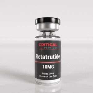 Retatrutide 10mg research peptide vial used in laboratory studies for metabolic research, glucose regulation, and multi-receptor scientific analysis