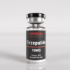 Tirzepatide 10mg research peptide vial used in laboratory studies for metabolic research, GLP-1 GIP receptor activity, and glucose regulation analysis